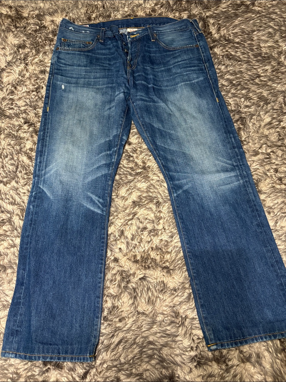 Vintage True Religion Men's Bootcut Denim Jeans in Blue